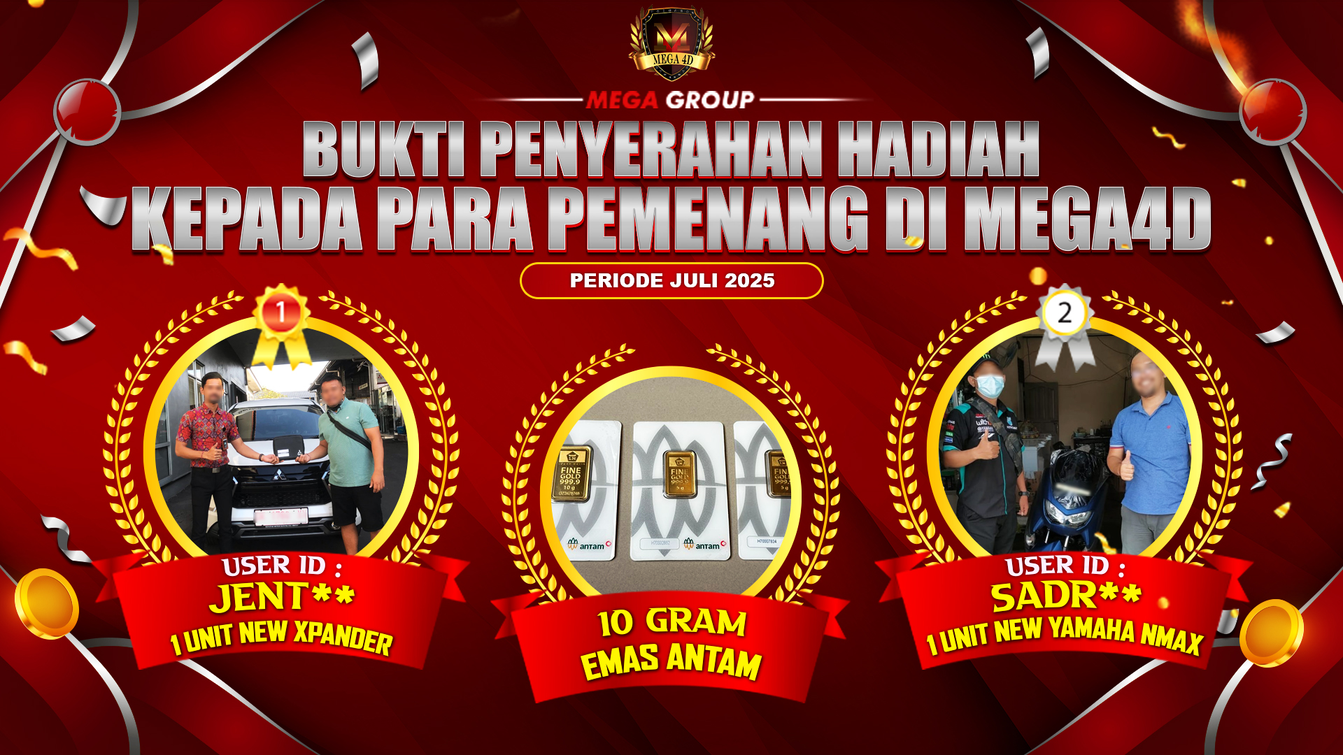 Selamat Kepada Member Setia MEGA4D Sudah Memenangkan Satu Unit Mobil New Xpander