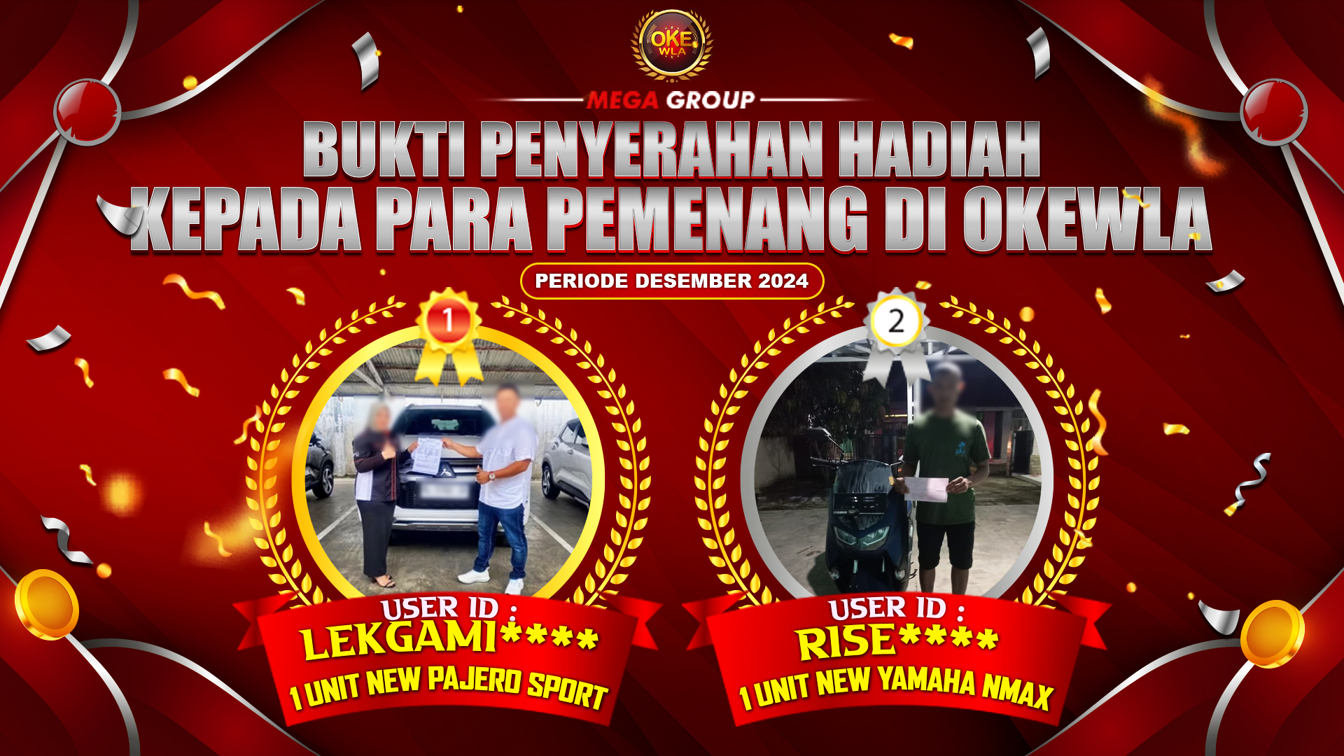 Selamat Kepada Member Setia OKEWLA Sudah Memenangkan Satu Unit Mobil Pajero Sport