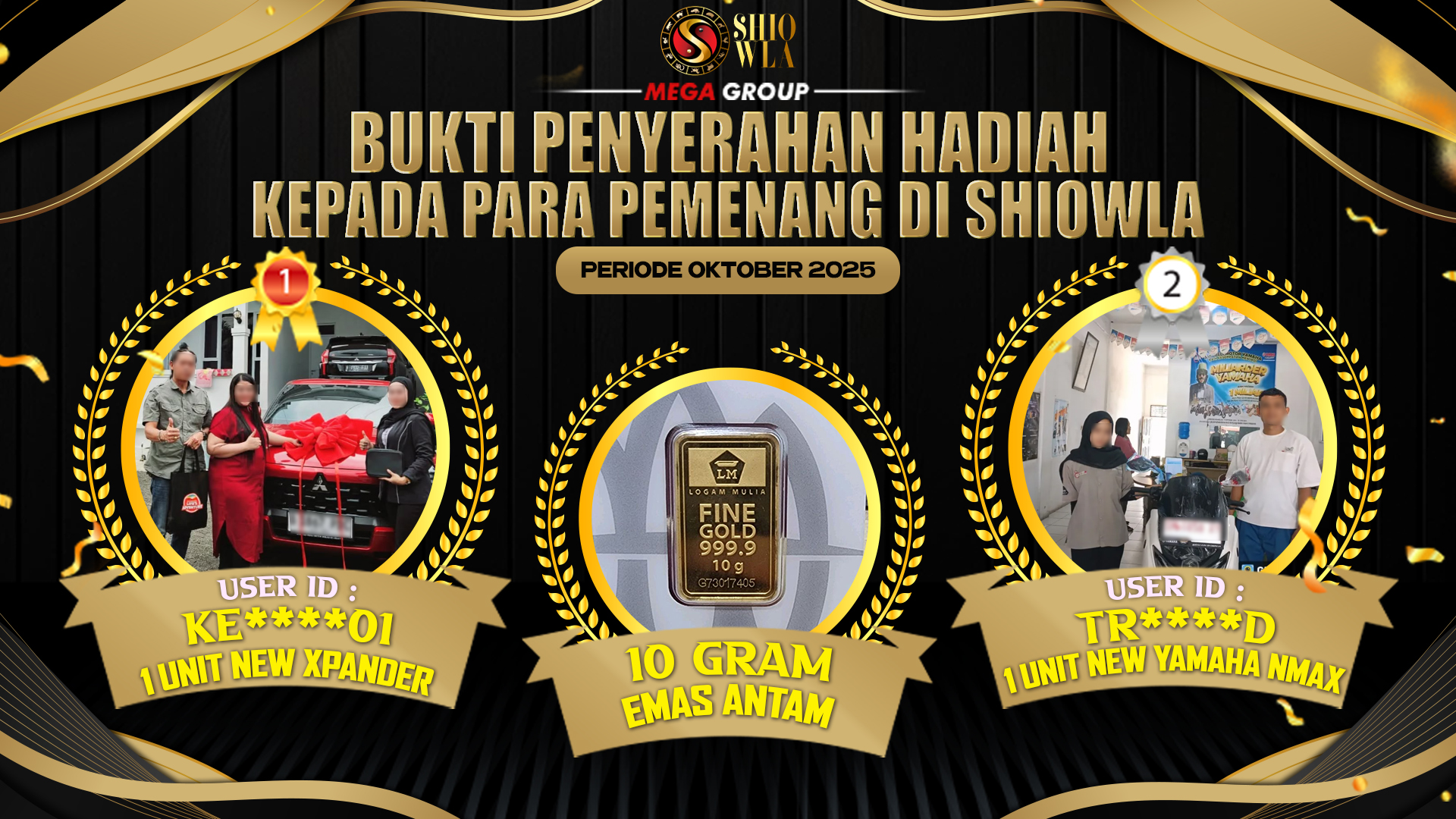 Selamat Kepada Member Setia SHIOWLA Sudah Memenangkan Satu Unit Mobil New Xpander